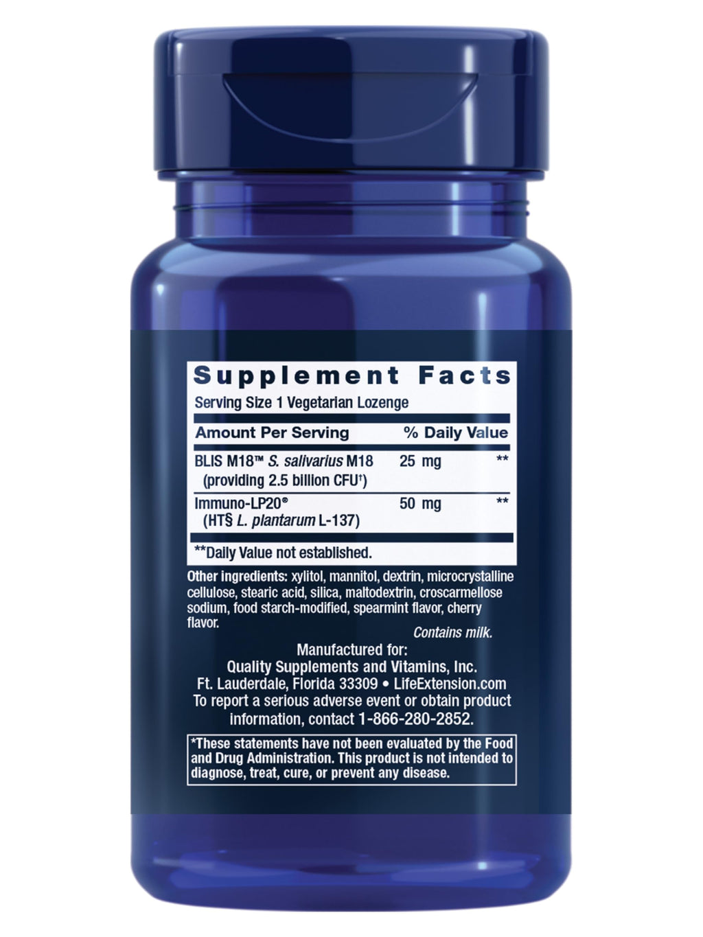 Life Extension FLORASSIST® Probiotic Oral Hygiene, Oral probiotic for Teeth and Gums, pH Levels, Dental Hygiene, Immune Support, BLIS M18™, Once Daily, Gluten Free, Vegetarian, 30 lozenges Life Extension Au supplements