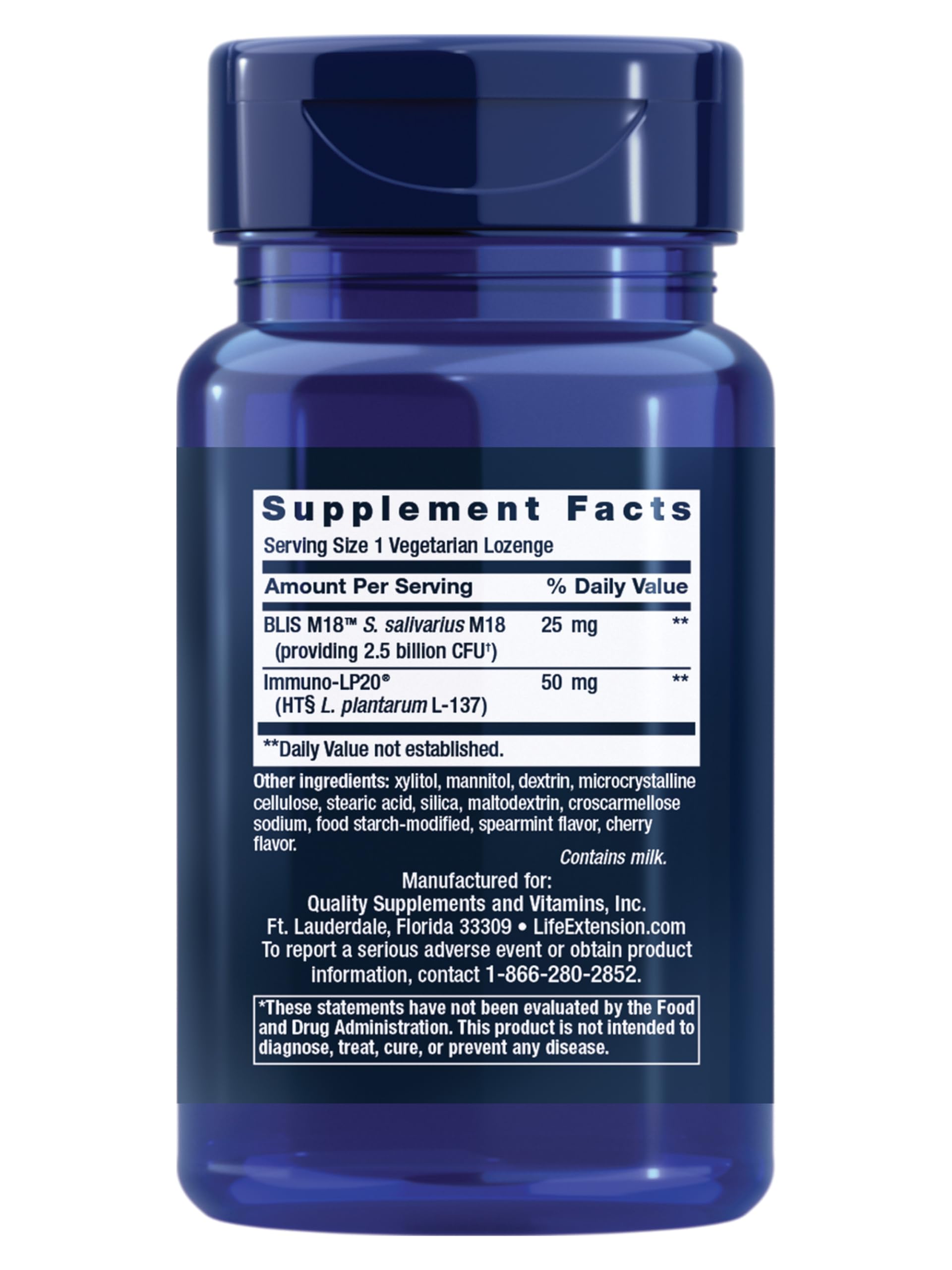 Life Extension FLORASSIST® Probiotic Oral Hygiene, Oral probiotic for Teeth and Gums, pH Levels, Dental Hygiene, Immune Support, BLIS M18™, Once Daily, Gluten Free, Vegetarian, 30 lozenges Life Extension Au supplements