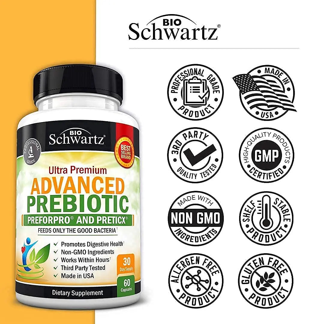 Prebiotics for Advanced Gut Health - Immune System Support & Dietary Fiber BioSchwartz Au supplements