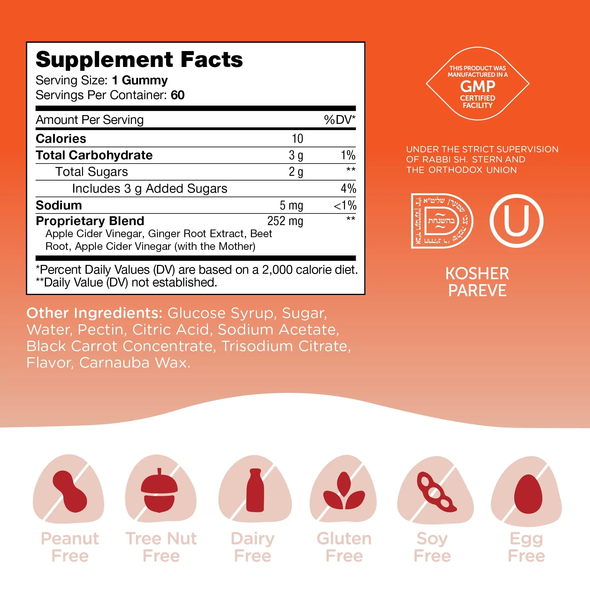 Zahler - Apple Cider Vinegar Gummies Kosher & Delicious ACV for Women Men Raw Zahler Au supplements
