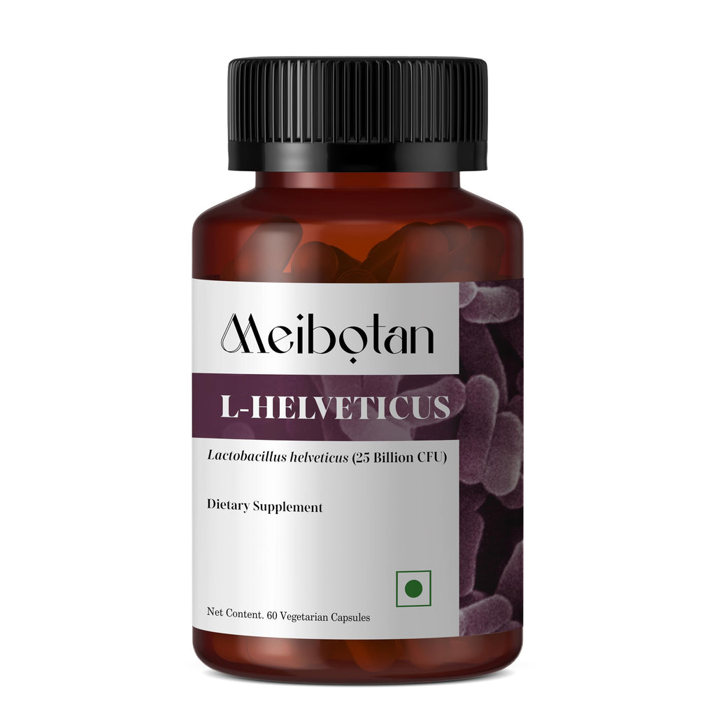 MEIBOTAN L-Helveticus Probiotic Bacteria with 25 Billion CFU for Women & Men, Helps Digestion, Nutrient Absorption and Fight Bad Bacterias - 60 Veggie Capsules
