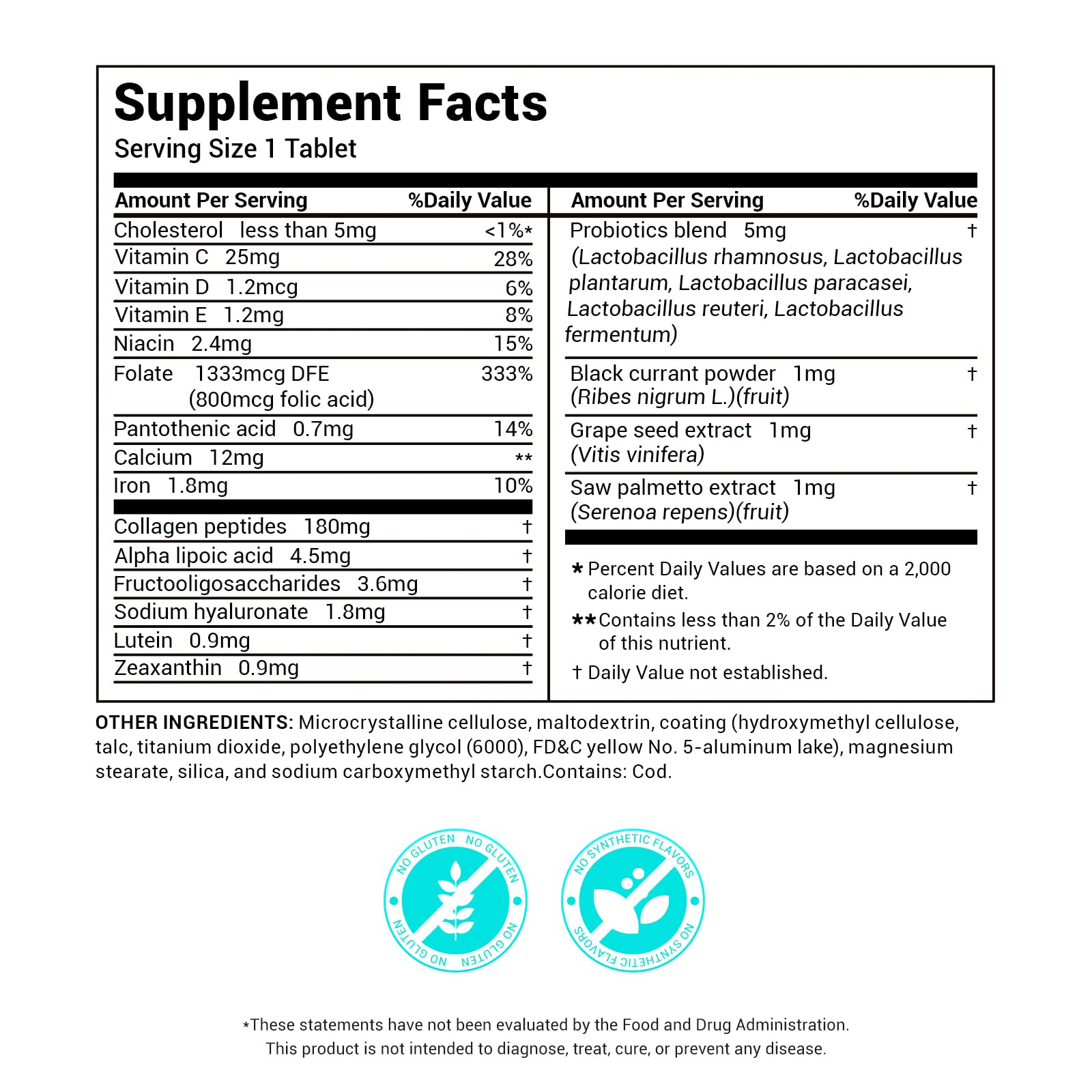 DrBioCare Collagen Peptides for Women, Beauty Vitamin & Mineral Supplement,Contains Vitamin D3, Probiotics for Women & Collagen Peptides,Vitamin B Complex,Vitamin E 180 Tablets DrBioCare Au supplements