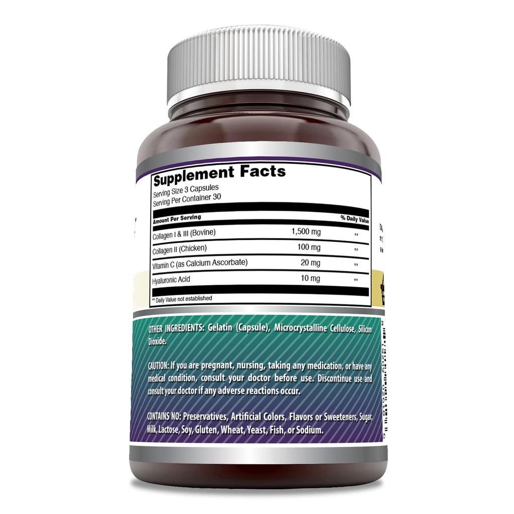 Amazing Formulas Advanced Collagen Supplement | Collagen Type I, II & III with Vitamin C & Hyaluronic | 1600 Mg Per Serving | 90 Capsules | Non-GMO | Gluten-Free | Made in USA Amazing Nutrition Au supplements
