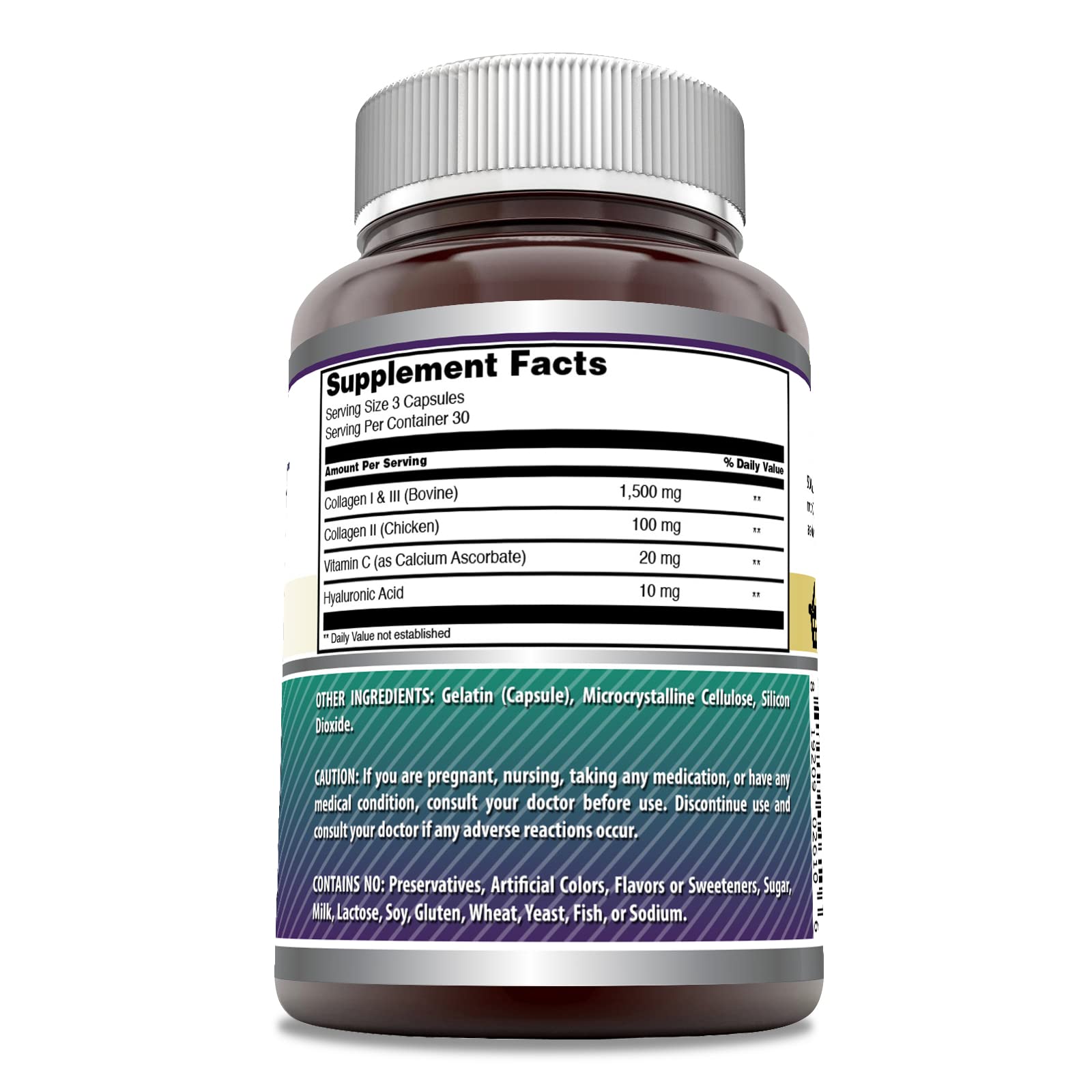 Amazing Formulas Advanced Collagen Supplement | Collagen Type I, II & III with Vitamin C & Hyaluronic | 1600 Mg Per Serving | 90 Capsules | Non-GMO | Gluten-Free | Made in USA Amazing Nutrition Au supplements