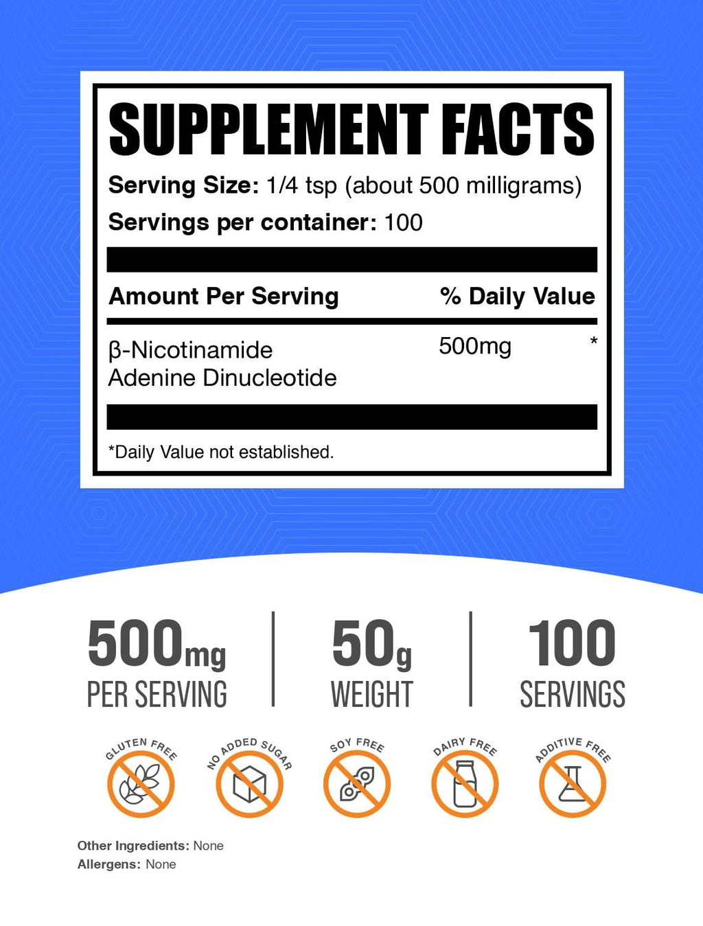 BulkSupplements.com NAD Powder - Nicotinamide Adenine Dinucleotide, NAD Supplement 500mg - for Energy Support, Pure & Gluten Free, 500mg per Serving, 50g (1.8 oz) (Pack of 1) BulkSupplements Au supplements