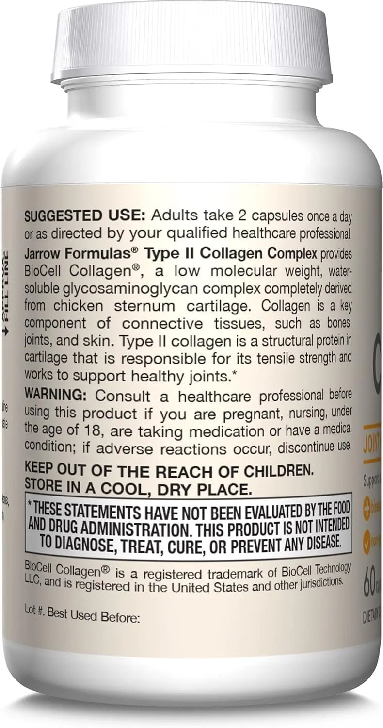 Jarrow's Type II Collagen Complex (Type 2 Collagen), 60 Capsules, Lab-Tested Tudor Au supplements