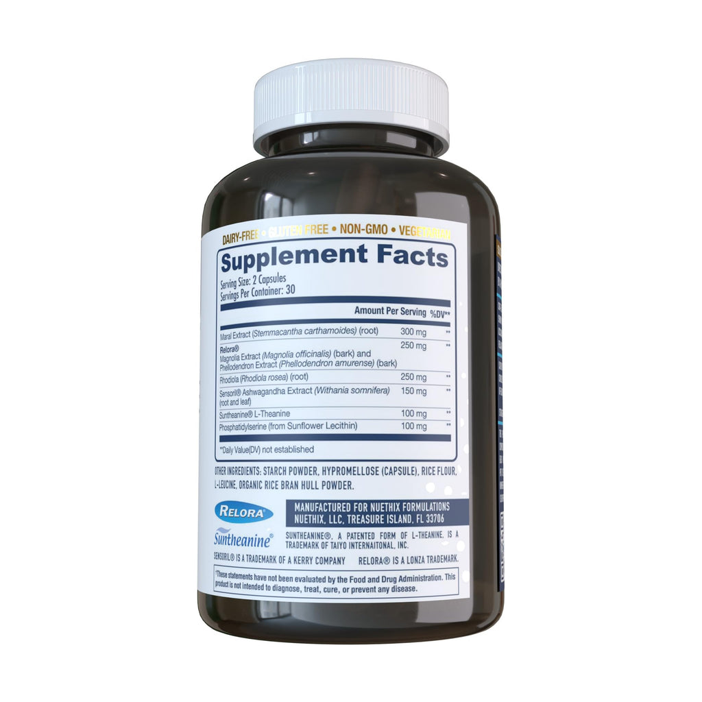 NuEthix Formulations Cort-Eaze - Cortisol Supplement - Health Support Supplement with Ashwagandha, L-Theanine & Rhodiola Rosea - Relaxation and Deep Sleep, 60 Capsules, 30 Servings NuEthix Formulations Au supplements