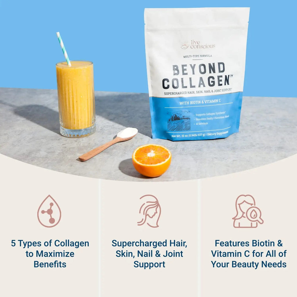 Live Conscious Beyond Collagen Multi Collagen Powder for Women w/Types I, II, III, V & X Live Conscious Au supplements