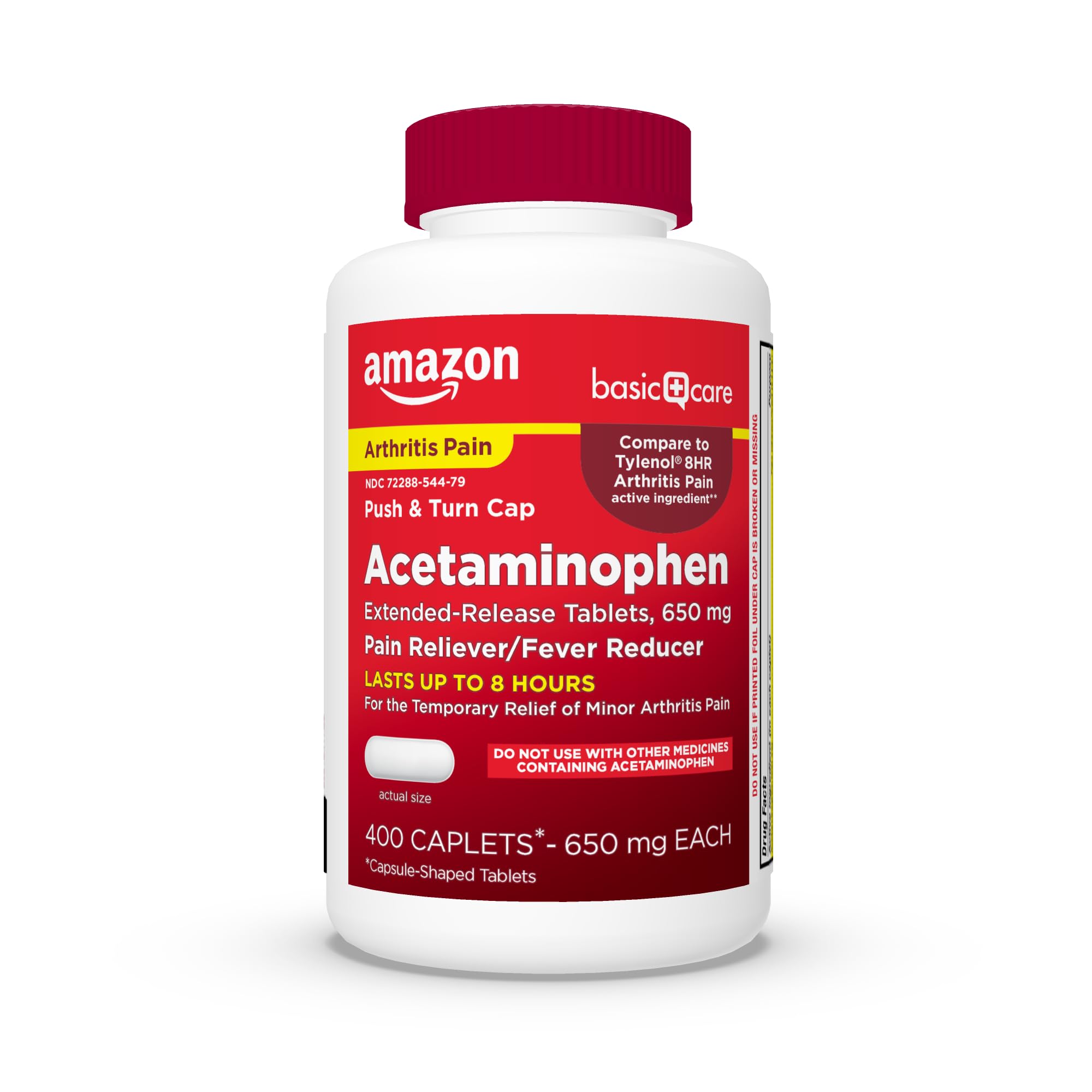 Amazon Basic Care Acetaminophen Extended-Release Tablets, 650 mg, Pain Reliever, Fever Reducer, Arthritis Pain, Headache, Backache, Menstrual Pain, 400 Count Amazon Basic Care Au supplements
