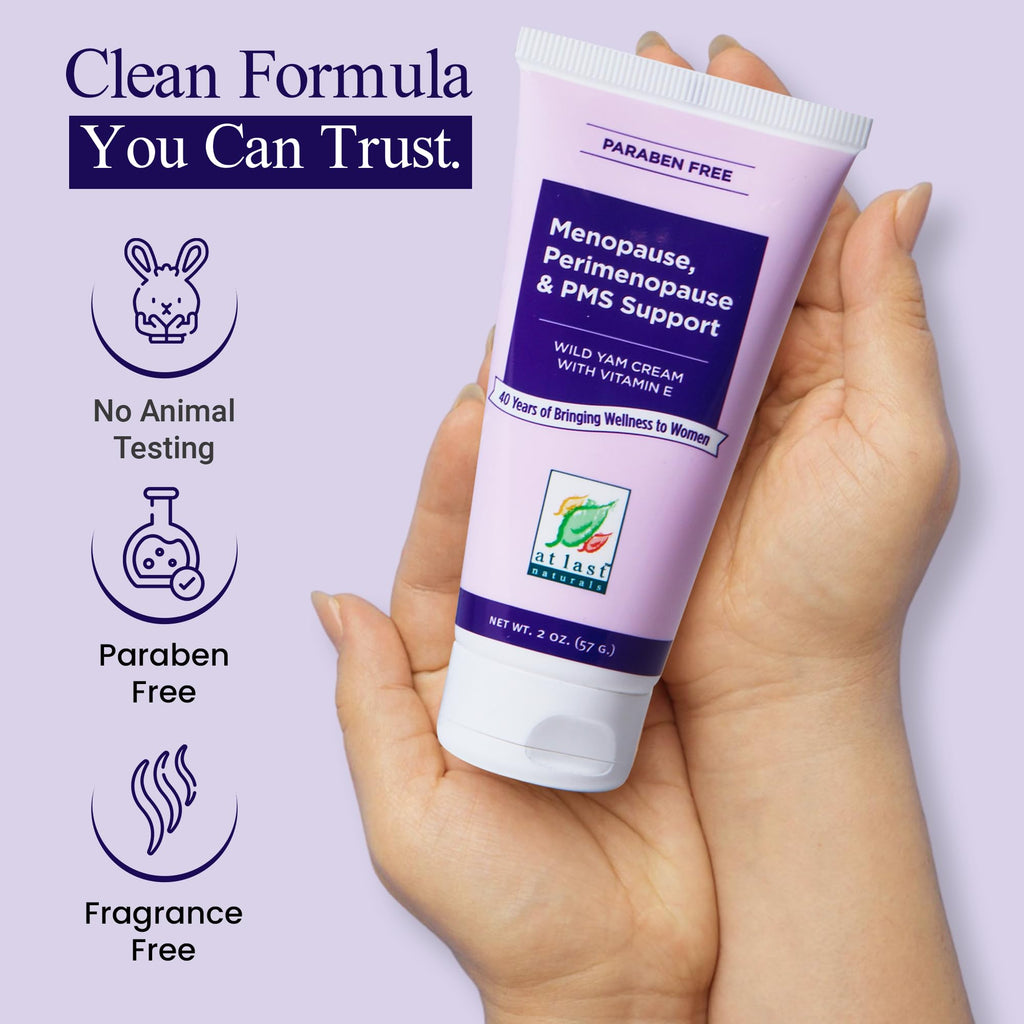 At Last Naturals Wild Yam Cream Hormone Balance for Women Menopause PMS Relief with Vitamin E Helps Smooth Dry Skin Reduce Hot Flashes and Promotes Well Being (2 oz 1 Packs) At Last Naturals Au supplements