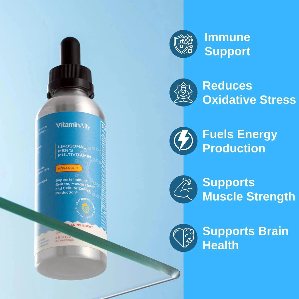 Vitaminally Liposomal Men's Liquid Multivitamin Drops | Non-GMO | Sugar Free | Gluten Free | 30 Day Supply | Vitaminally Au supplements
