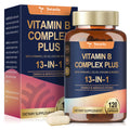 13-in-1 Vitamin B Complex Plus with Vitamin B1, B2, B3 (Niacinamide), B4, B5, B6, B7 (Biotin), B8 (Inositol), B9 (Folate), B12, C, D3, K2 - Energy, Nerve,