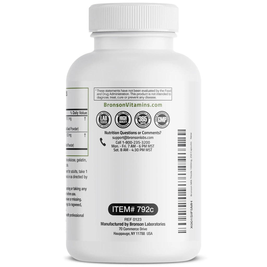 Bronson Milk Thistle Silymarin Marianum & Dandelion Root Liver Health Support Bronson Au supplements