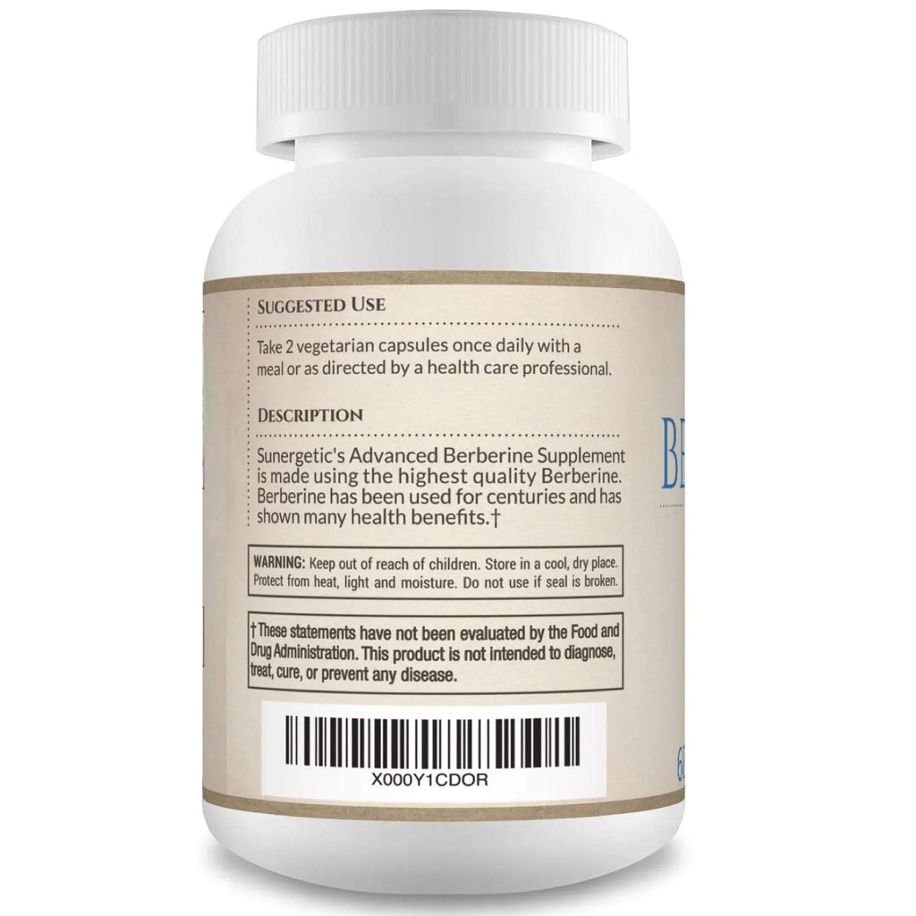 Premium Berberine Supplement - 1200mg of Berberine Per Serving - Berberine HCL Sunergetic Au supplements
