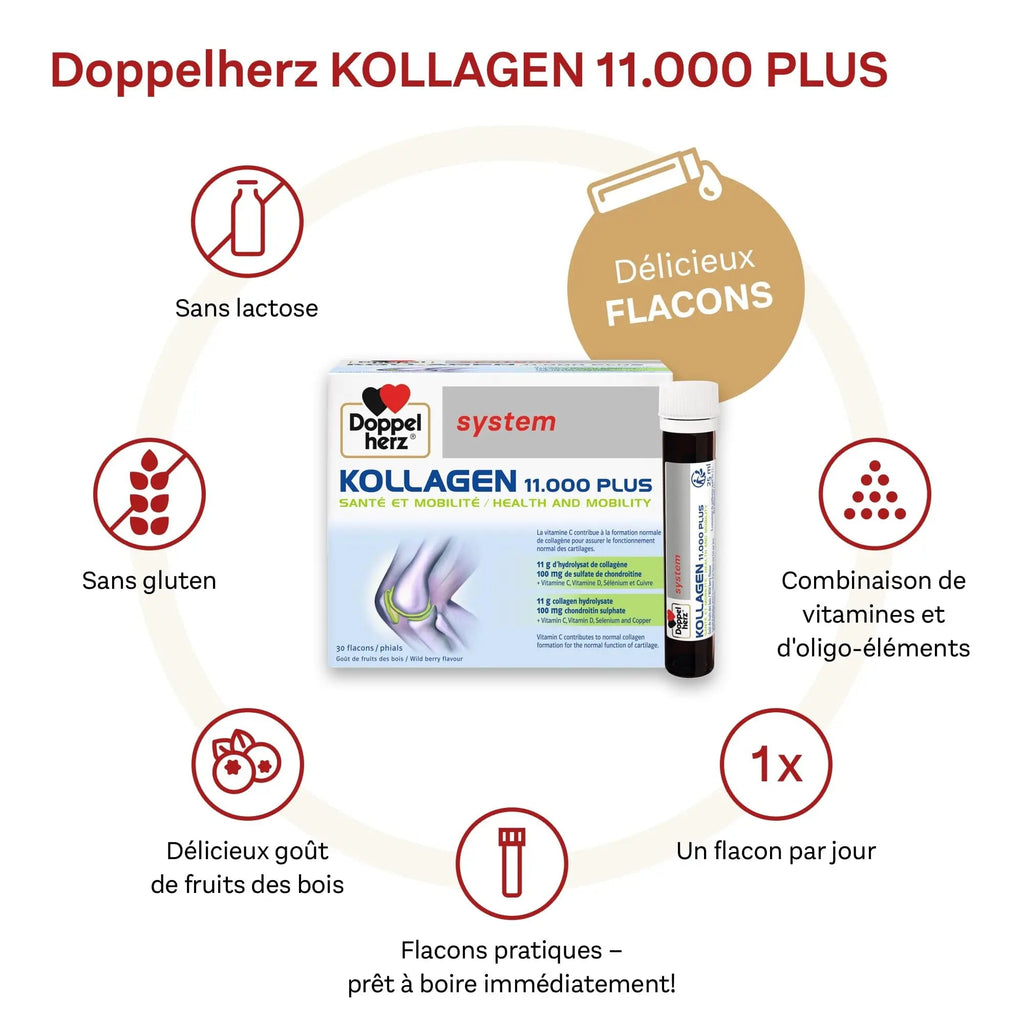 Doppelherz - Kollagen 11000 Plus - Collagen hydrolysate, chondroitin Sulphate, Vitamins C and D and Trace Elements Doppelherz Au supplements