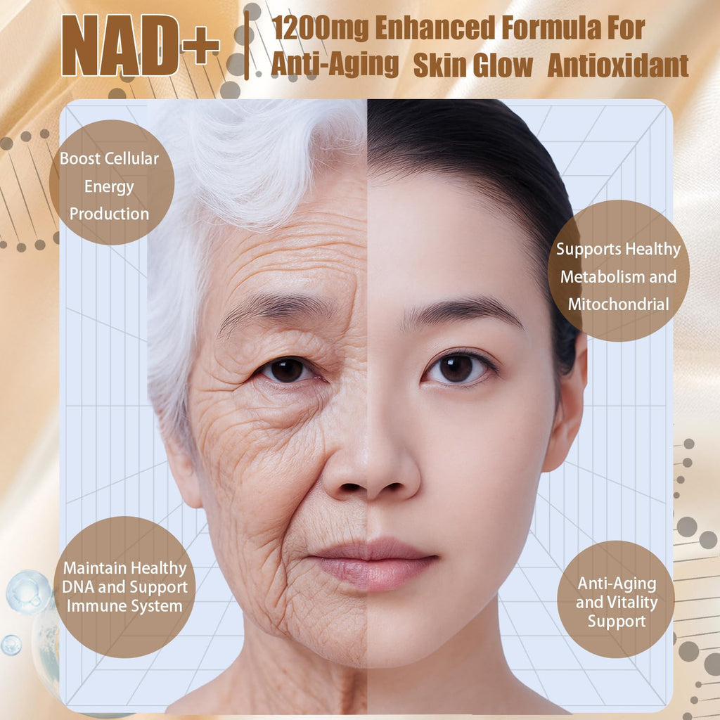 NAD+Advanced Cellular Renewal - 1200mg NAD+Liquid Supplements for Energy & Focus - 10 Vials (1) Lexenic Au supplements
