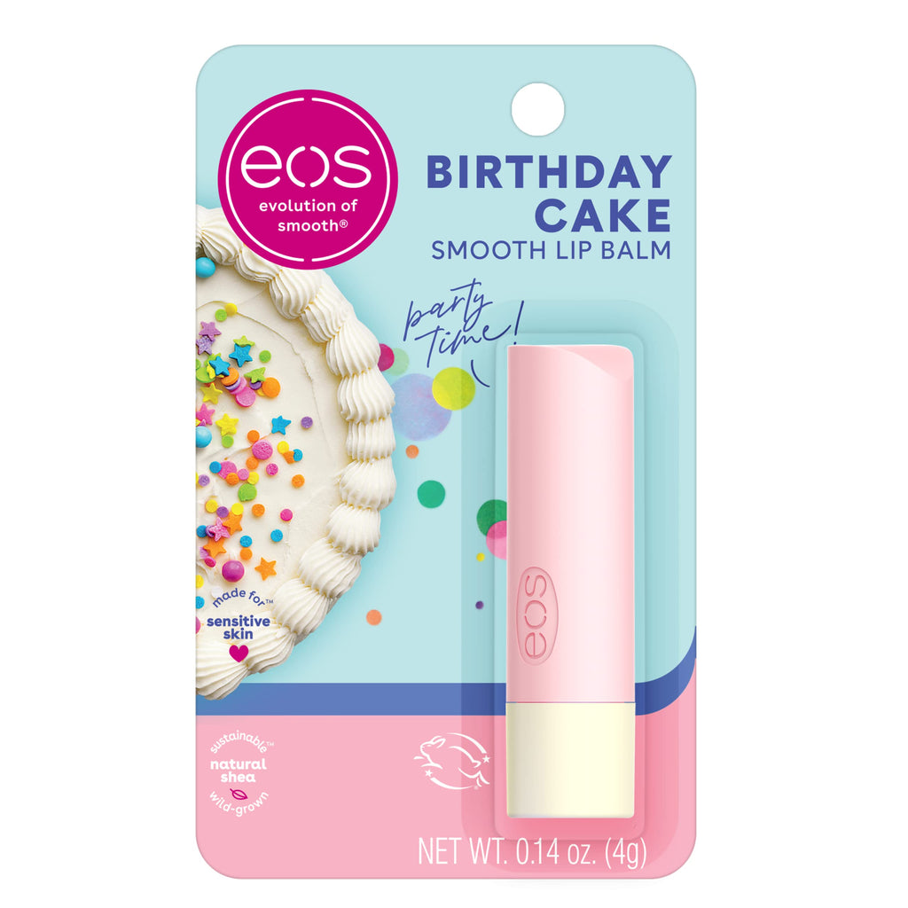 eos Natural Shea Lip Balm- Birthday Cake, eos lip balm, All-Day Moisture, Lip Care, Shea Butter, Moisturizing