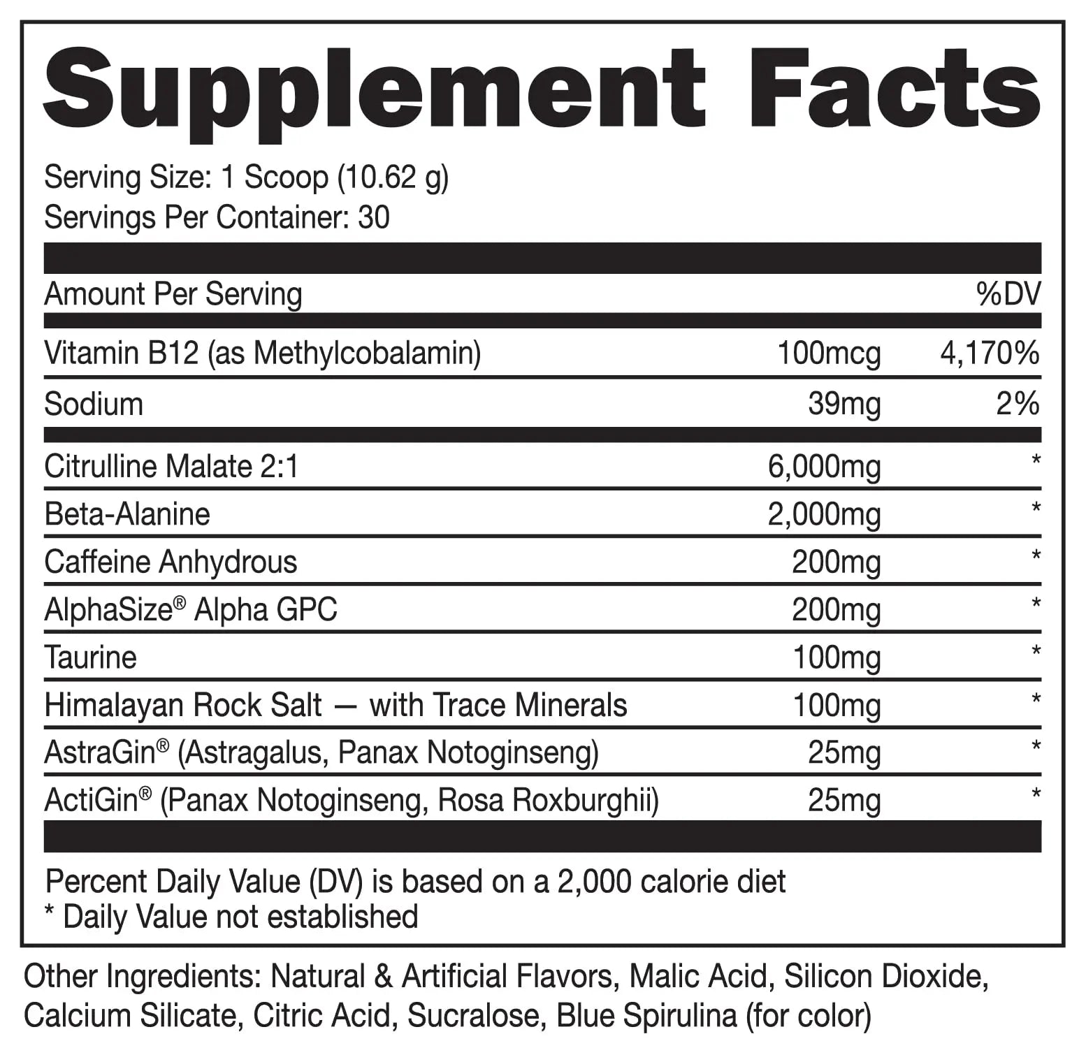 Bucked Up Pre Workout 6 Grams Citrulline, 2 Grams Beta Alanine, and 3 Other Registered Bucked Up Au supplements