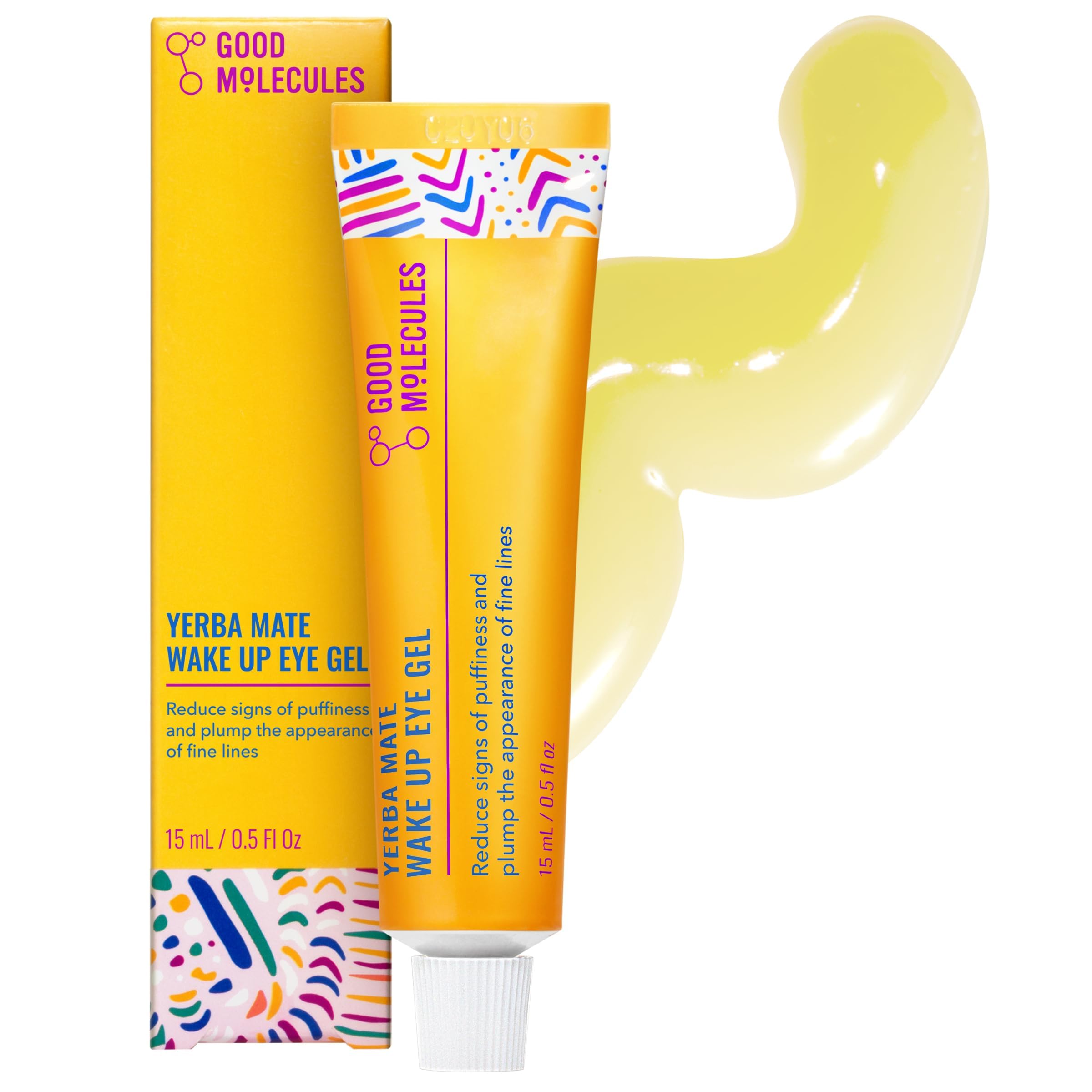 Good Molecules Yerba Mate Wake Up Eye Gel - Hydrating Under Eye Gel Cream with Hyaluronic Acid and Caffeine