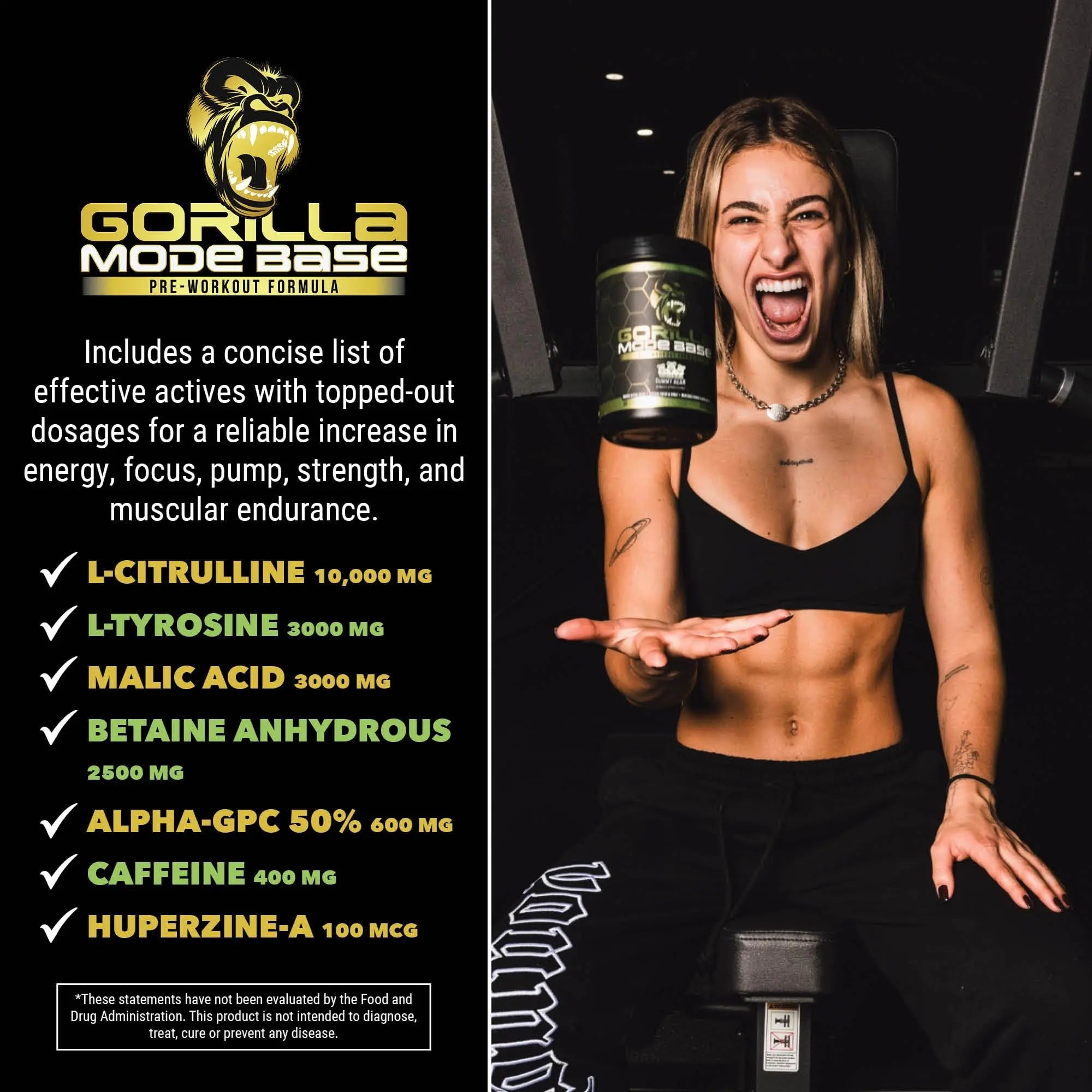 Gorilla Mode Base Pre Workout - Raises Nitric Oxide · Intense Focus & Drive · Endurance Gorilla Mind Au supplements