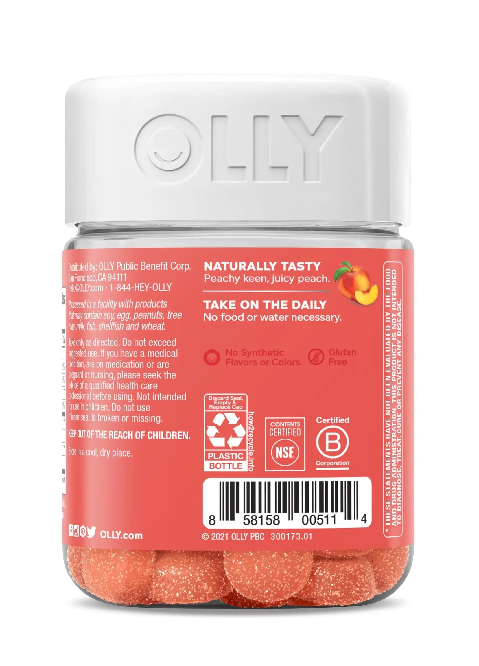OLLY Probiotic + Prebiotic Gummy, Digestive Support and Gut Health, 500 Million CFUs, Fiber, Adult Chewable Supplement OLLY Au supplements