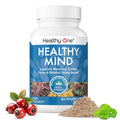 Healthy Mind - Safe for Teens - Brain Fog - Cognitive Function - Concentration - Focus - Neural Optimization - Mood - Ginkgo Biloba - Ginseng - Rhodiola - Bacopa - Gotu Kola - Green Tea - 60 Count Healthy One Au supplements