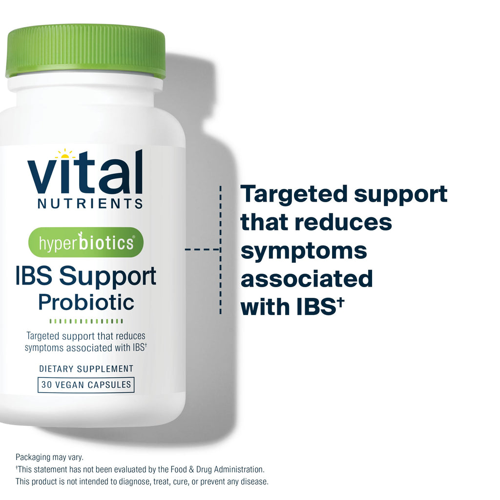 Hyperbiotics Vital Nutrients IBS Probiotic | Reduce Symptoms of IBS* | Clinically Studied Vegan probiotic for IBS Relief from Bloating, Gas, Diarrhea, & Abdominal Discomfort* | 30 Capsules Hyperbiotics Au supplements