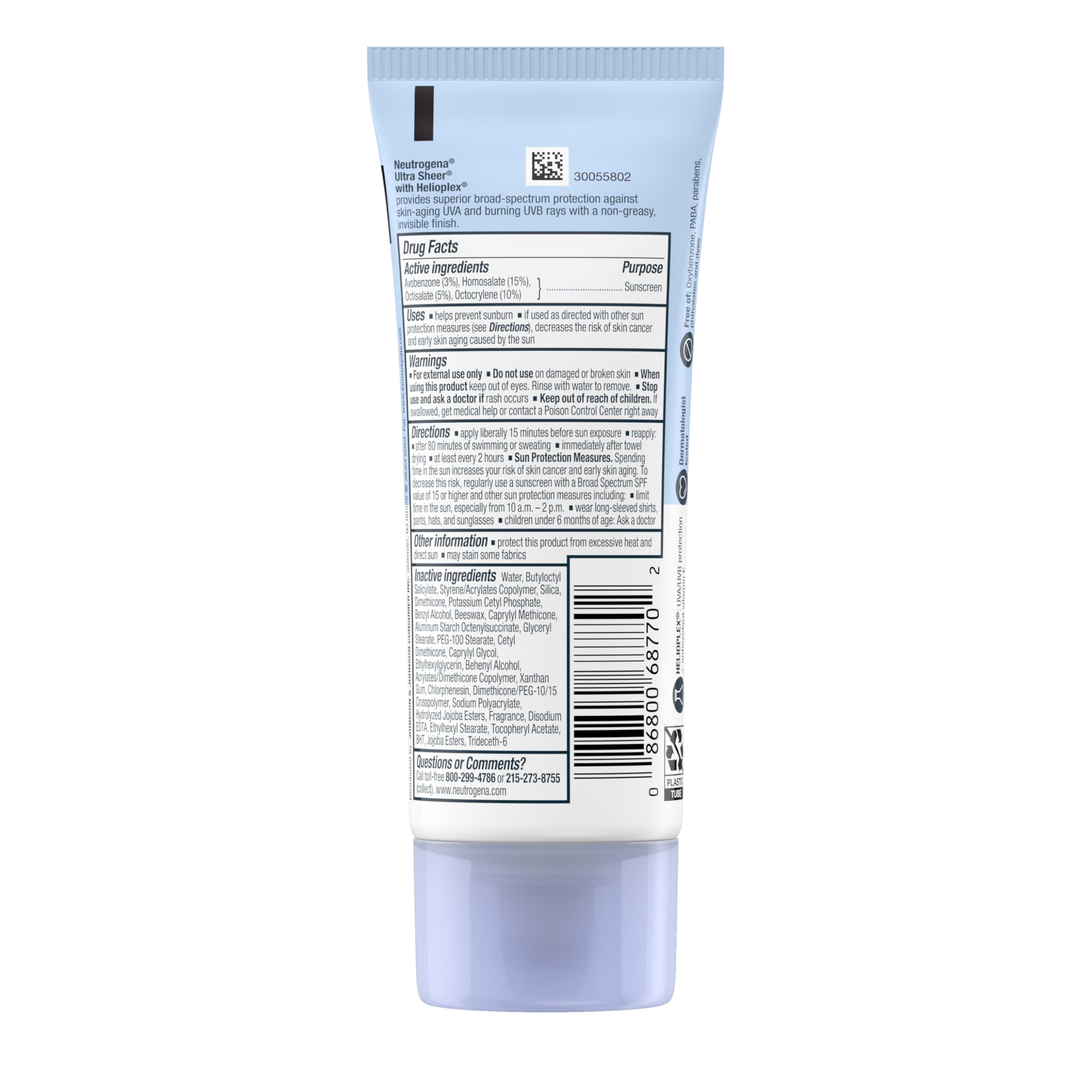 Neutrogena Ultra Sheer Dry-Touch Sunscreen Lotion SPF 70, Broad Spectrum, Water Resistant 80 Min