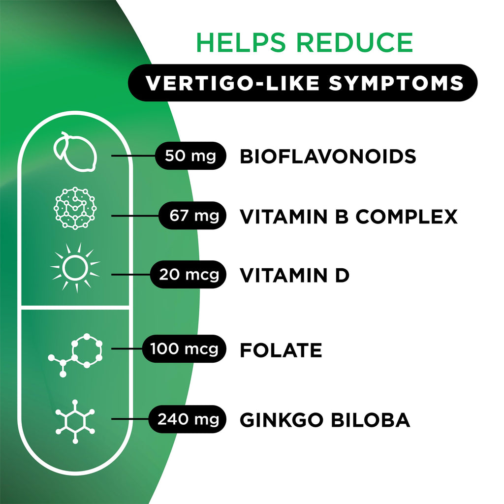 Lipo-Flavonoid for Vertigo & Dizziness Relief, Clinically Tested Formula with Ginkgo Biloba, Vitamin D, & Vitamin B Complex