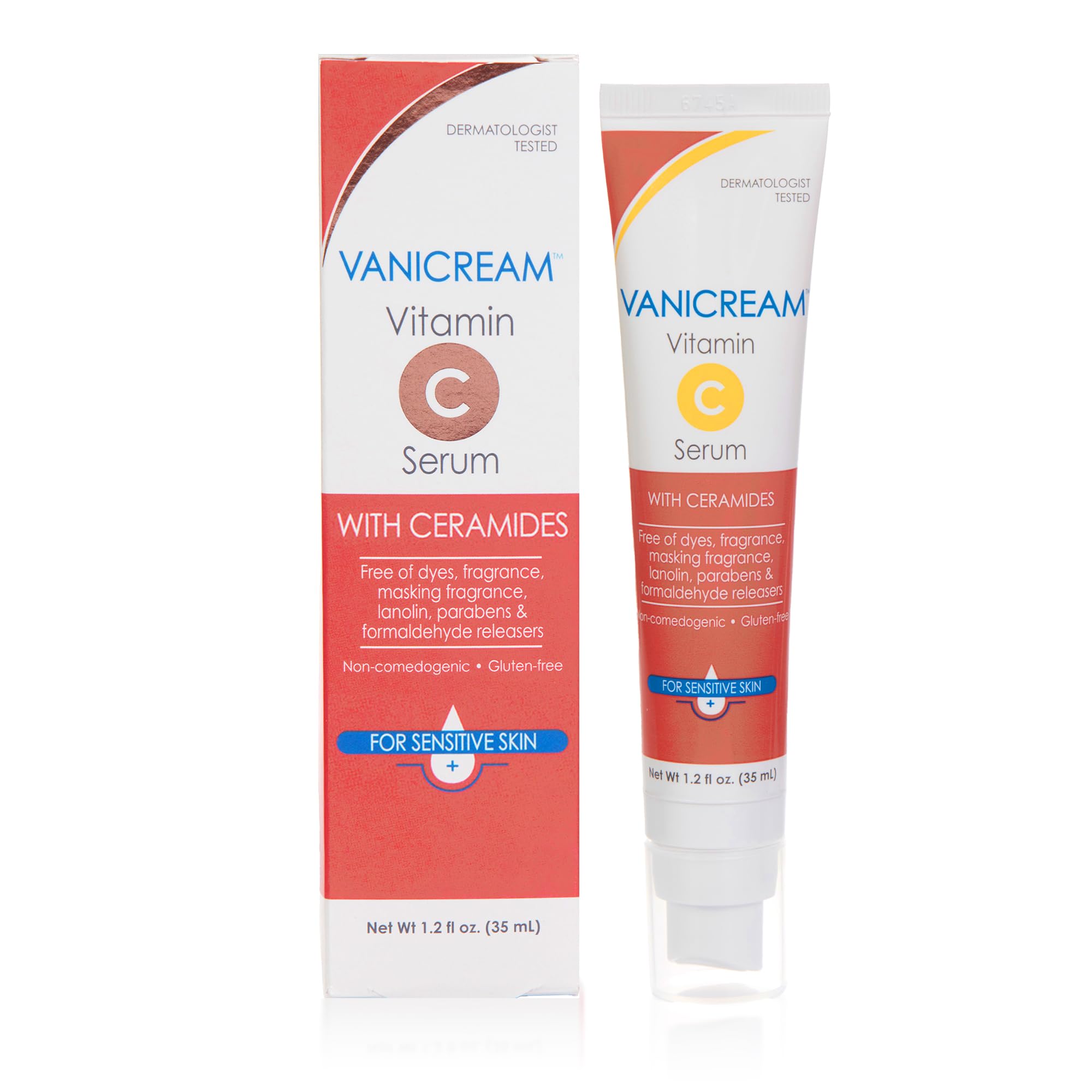Vanicream Vitamin C Serum, 1.2 Fl Oz, Formulated without Common Irritants for Sensitive Skin, Milky and Lightweight Brightening Serum,