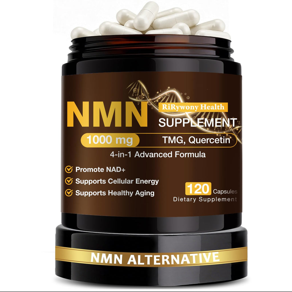 NMN Supplement 1000mg - NMN Supplement 1000mg Pure Organic, NMNH Alternative, Resveratrol Supplement, NAD+ Supplement, TMG & Quercetin for Cellular Support 120 Capsules RiRywony Health Au supplements