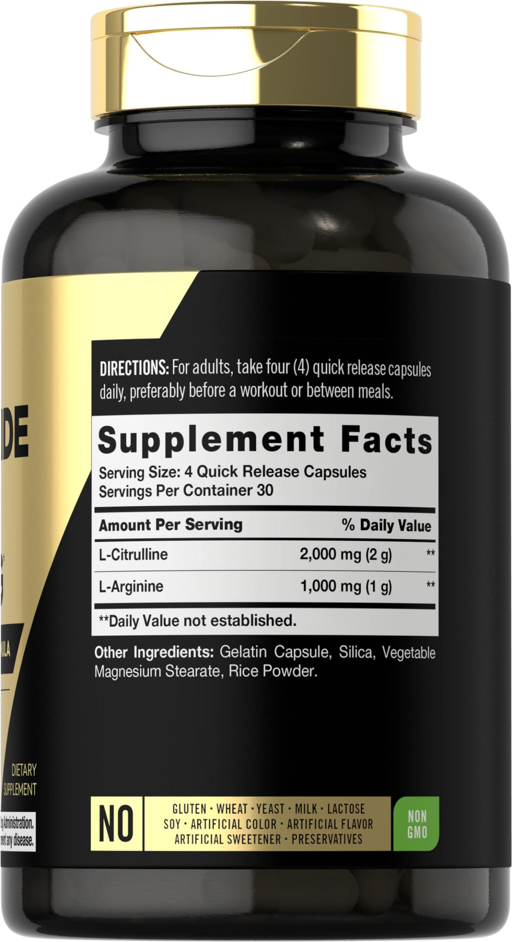 Carlyle Nitric Oxide Supplement 3000mg | 120 Capsules | with L-Arginine & L-Citrulline | for Men & Women | Pre & Post Workout | Non-GMO, Gluten Free