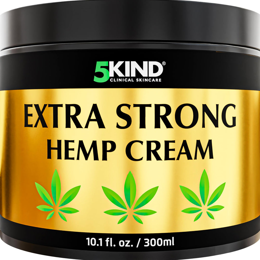 5kind Extra Strong Hemp Cream 10.1 fl oz - Maximum Strength - Natural Topical Cream - Muscle Rub for Lower Back, Joints, Neck, Knees, Shoulders 5kind clinical skincare Au supplements