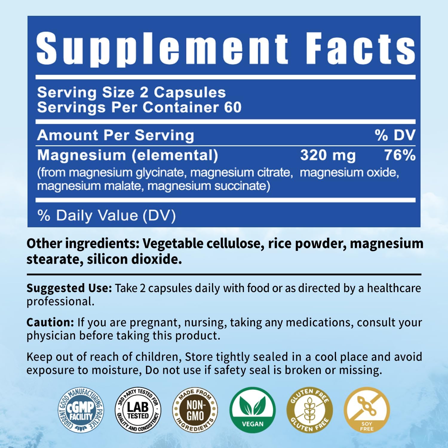 5-in-1 Magnesium Complex | 320mg of Magnesium Glycinate, Malate, Citrate… | Support for Sleep, Muscle Relaxation, and Energy Metabolism | High Absorption | Vegan, Non-GMO | 120 Capsules BioBenevo Au supplements