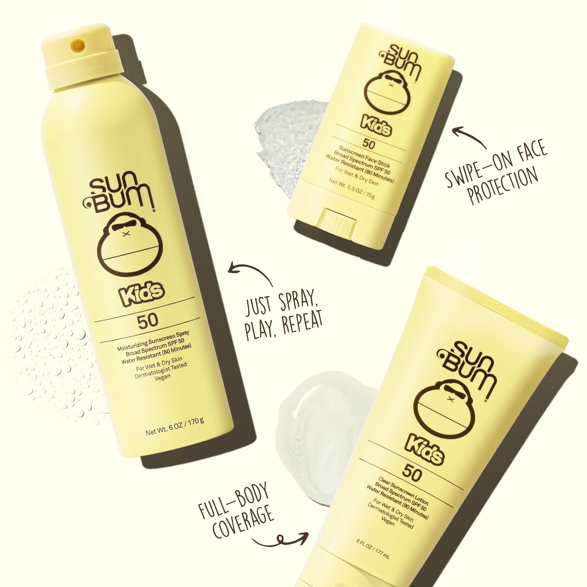 Sun Bum Kids SPF 50 Clear Face Stick Sunscreen - Wet or Dry Skin Application Broad Spectrum Sunscreen with Vitamin E