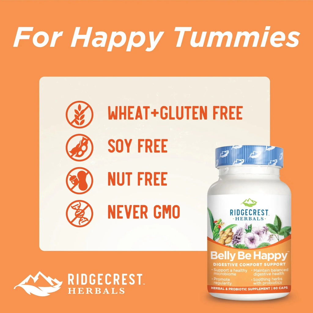 RidgeCrest Herbals Belly Be Happy - 60 Capsules - Digestive Comfort Support - Non-GMO RidgeCrest Herbals Au supplements