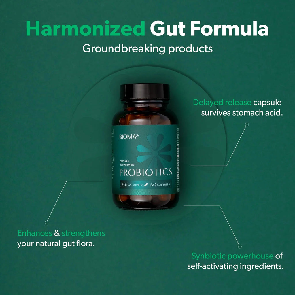 BIOMA Probiotics for Digestive Health, 3 in 1 Gut Health Probiotics and Prebiotics/Postbiotics BIOMA Au supplements