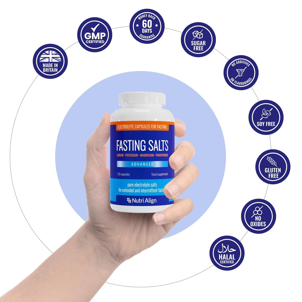 Nutri-Align Fasting Salts Electrolytes Advanced, 120 Capsules | Sodium Potassium Magnesium Phosphorus | Pure Fasting Electrolytes | Sugar Free & Filler Free Nutri-Align Au supplements