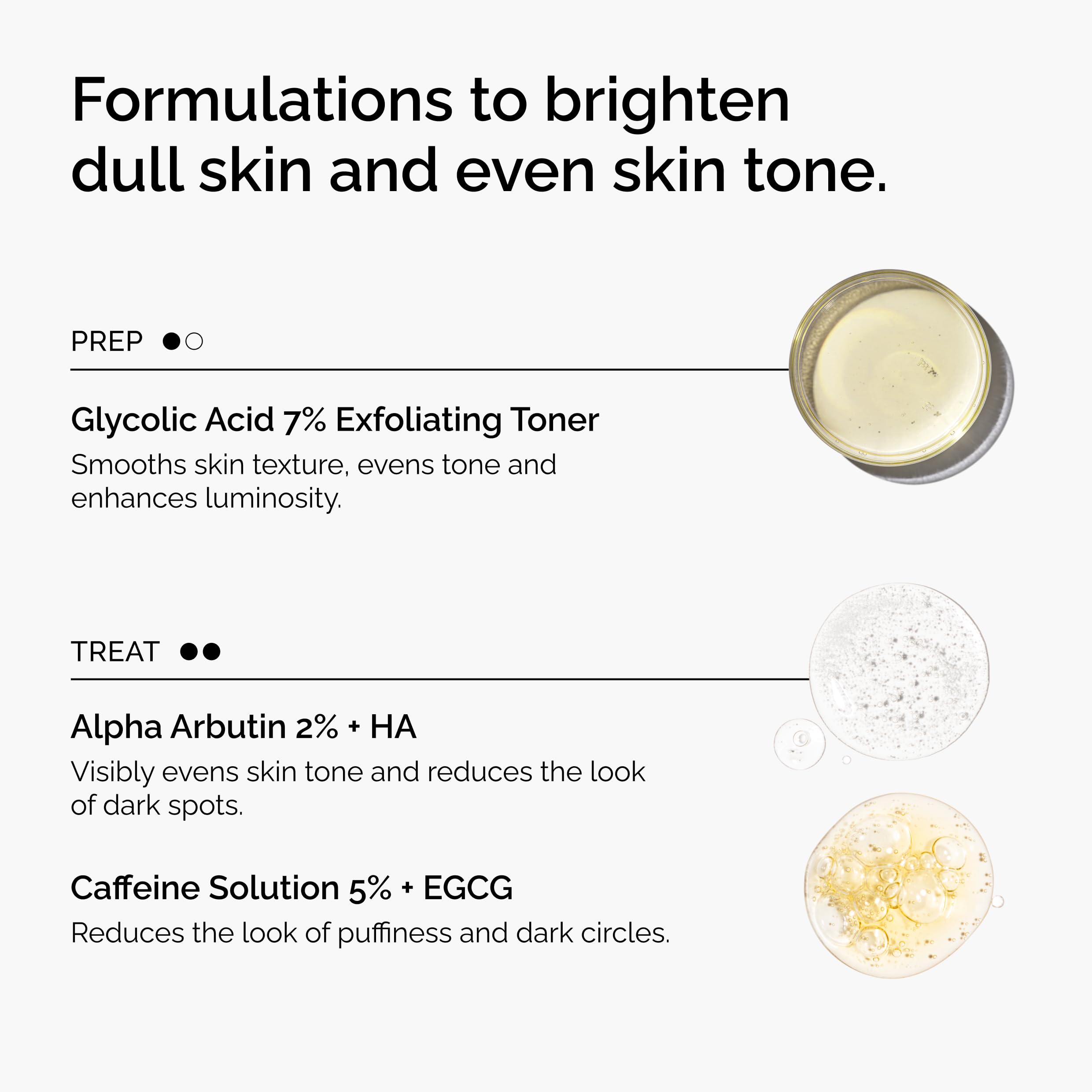 The Ordinary The Bright Set, 3-Step Regimen for Radiant, Even Skin Tone with Glycolic Acid 7% Exfoliating Toner