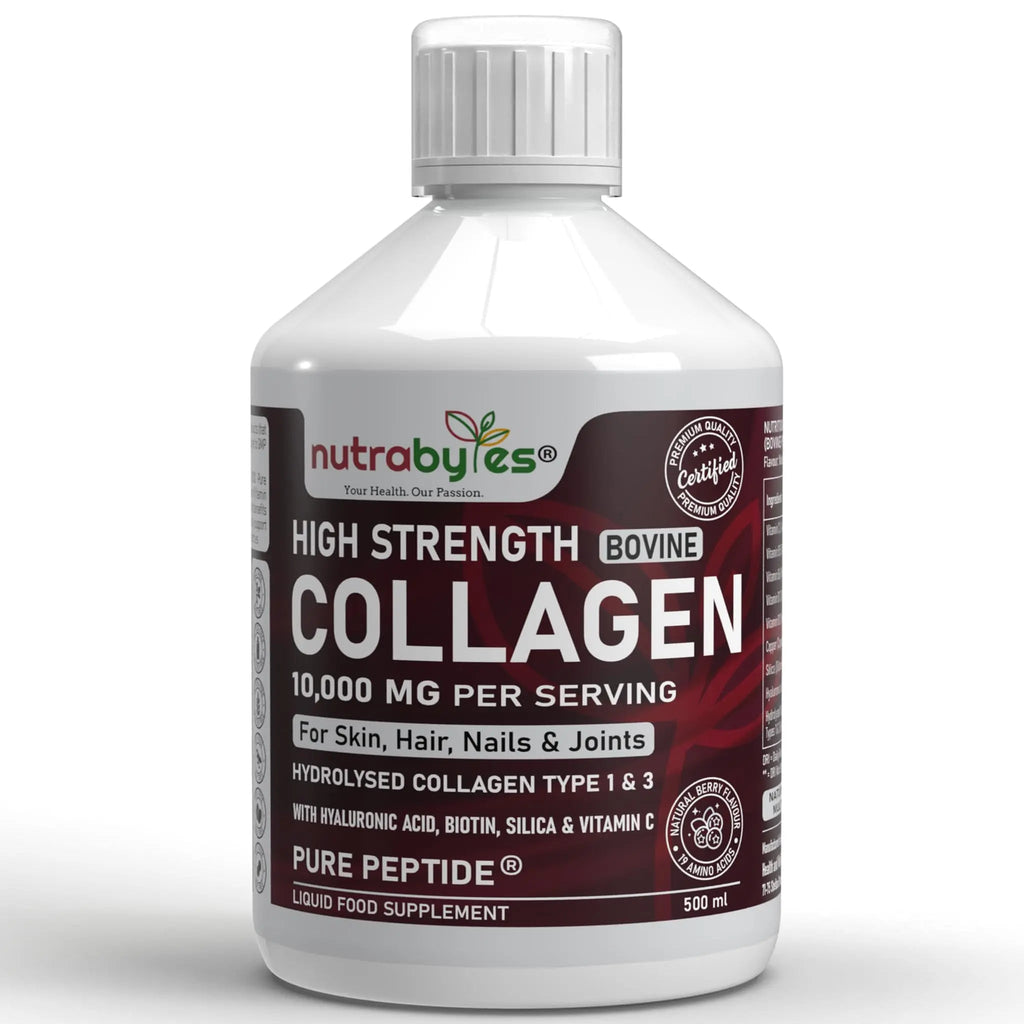 Collagen Liquid 10000mg, Hydrolysed Peptides | Hyaluronic Acid, Biotin, Silica, Vitamin C, Vitamin B12 NUTRABYTES Au supplements