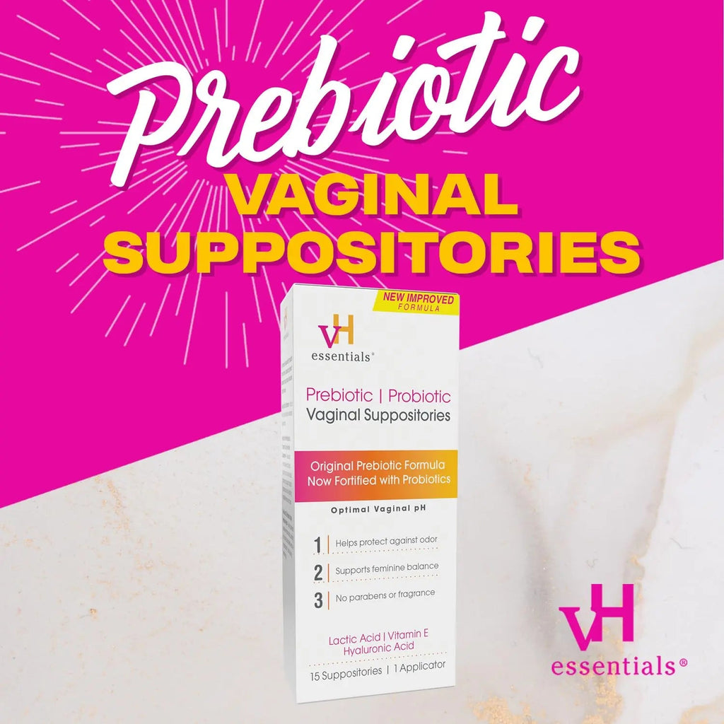 vH essentials Prebiotic PH Balanced Vaginal SuppositoriesBox, Original Version, 15 Count vH essentials Au supplements
