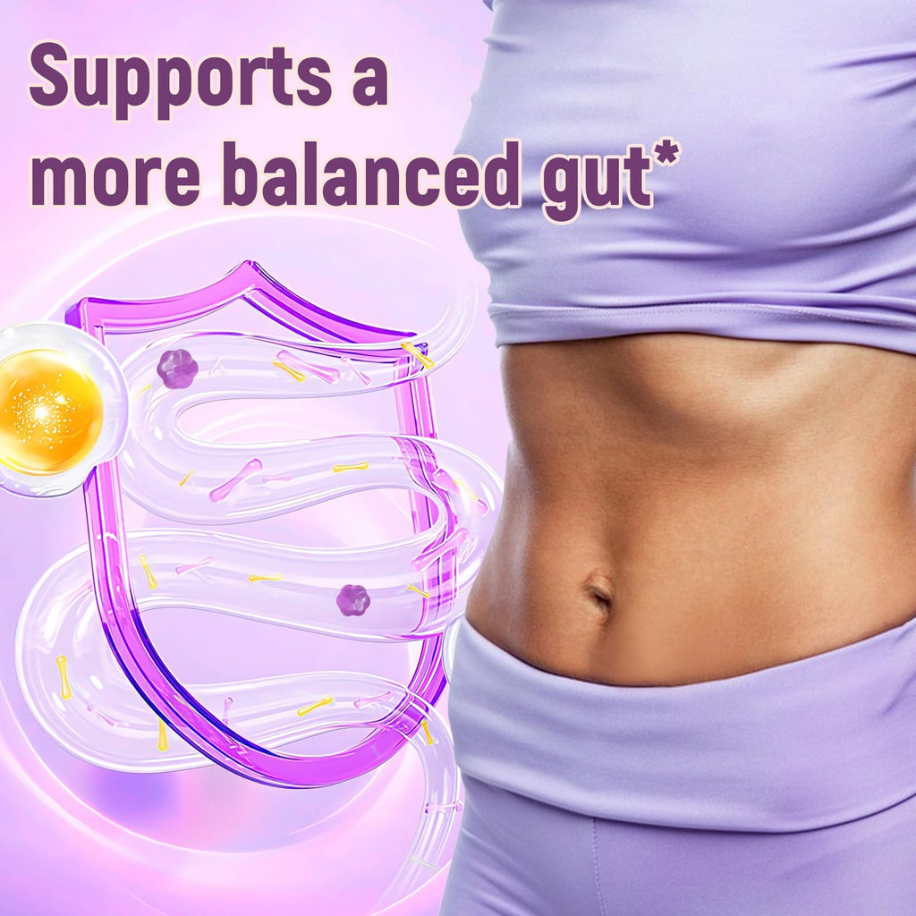 Migcopat 10G Fiber Gummies for Adults, No Sugar Added Grape Flavor, Fiber Supplement with 30 Billion CFU Probiotics Blend, ACV, Vitamin C,