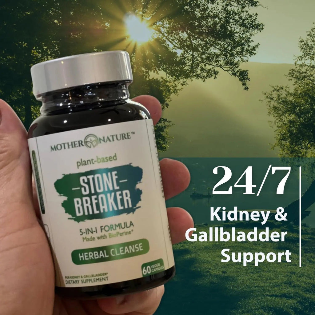 Stone Breaker Chanca Piedra Capsules, Dissolve Kidney & Gallbladder, Detoxify Urinary Tract, Flush Impurities, Kidney Support with Celery Seed Extract - 60 Veg Capsules Mother Nature Organics Superfoods for Organic Living Au supplements