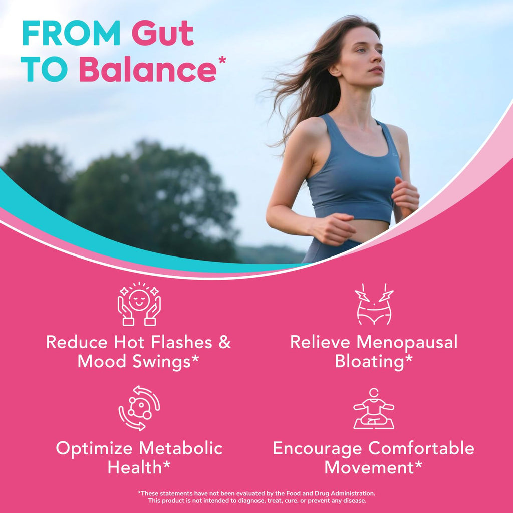 Surebounty Menopause Probiotic Supplement for Women, 70 Billion CFU, with Akkermansia Muciniphila, Vitamins B6 & D3, Botanicals, for Hormone Balance, Hot Flashes, Night Sweats, Gut Health, 60 Capsules Surebounty Au supplements