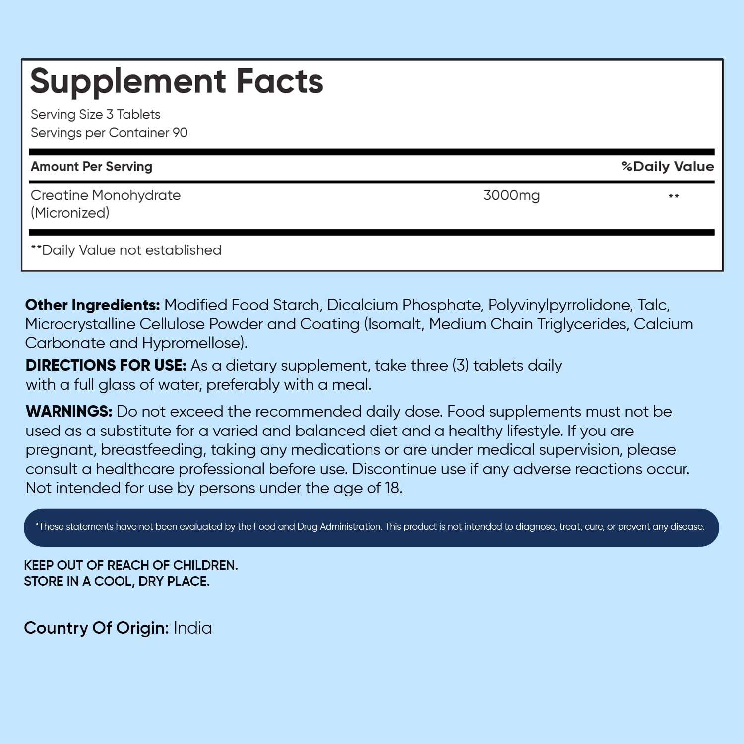 WeightWorld Micronized Creatine Monohydrate 3000mg Vegan Tablets | Muscle Strength & Recovery Booster | 3 Months Supply - 270 Tabs | Creatine for Women & Men | Non-GMO, Gluten-Free | 3 Tablets a Day WeightWorld Au supplements