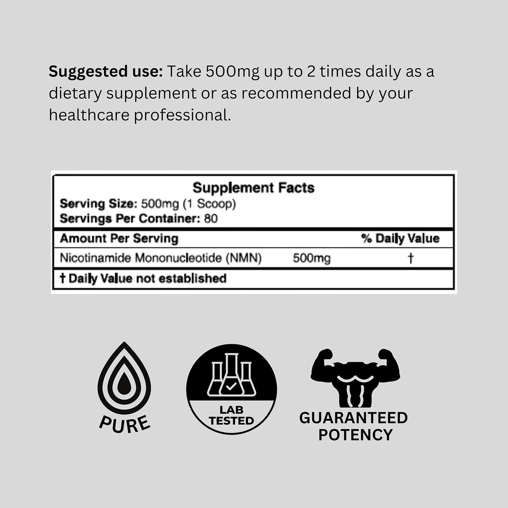 Probase Nutrition Longevity Pure NMN Powder 40 Grams - Ultra-Pure, Fully Stabilized, Pharmaceutical Grade NMN to Boost NAD+, Nicotinamide Mononucleotide Powder Supplement Probase Nutrition Au supplements