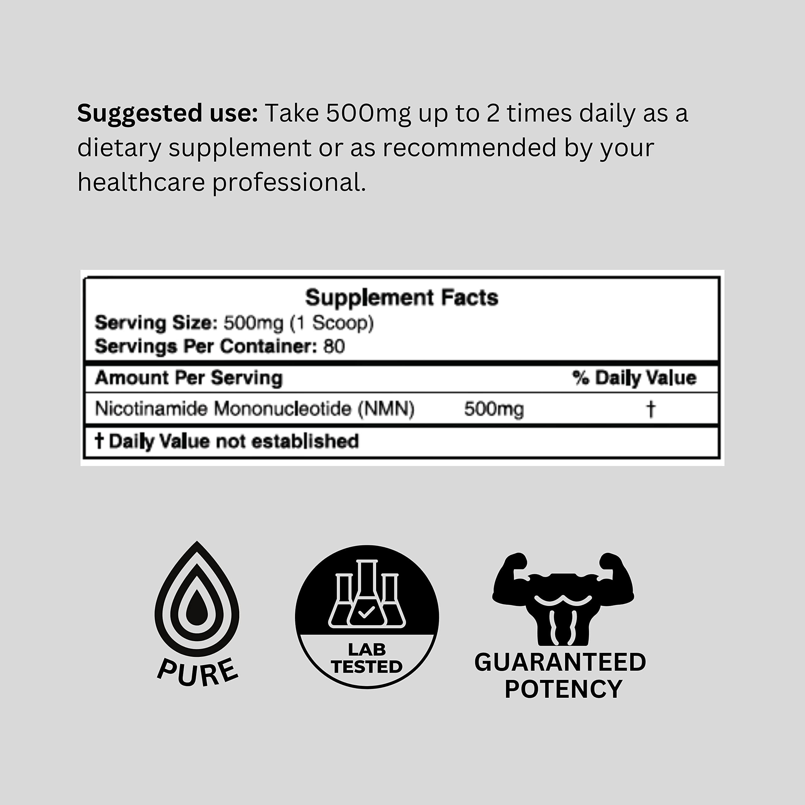 Probase Nutrition Longevity Pure NMN Powder 40 Grams - Ultra-Pure, Fully Stabilized, Pharmaceutical Grade NMN to Boost NAD+, Nicotinamide Mononucleotide Powder Supplement Probase Nutrition Au supplements