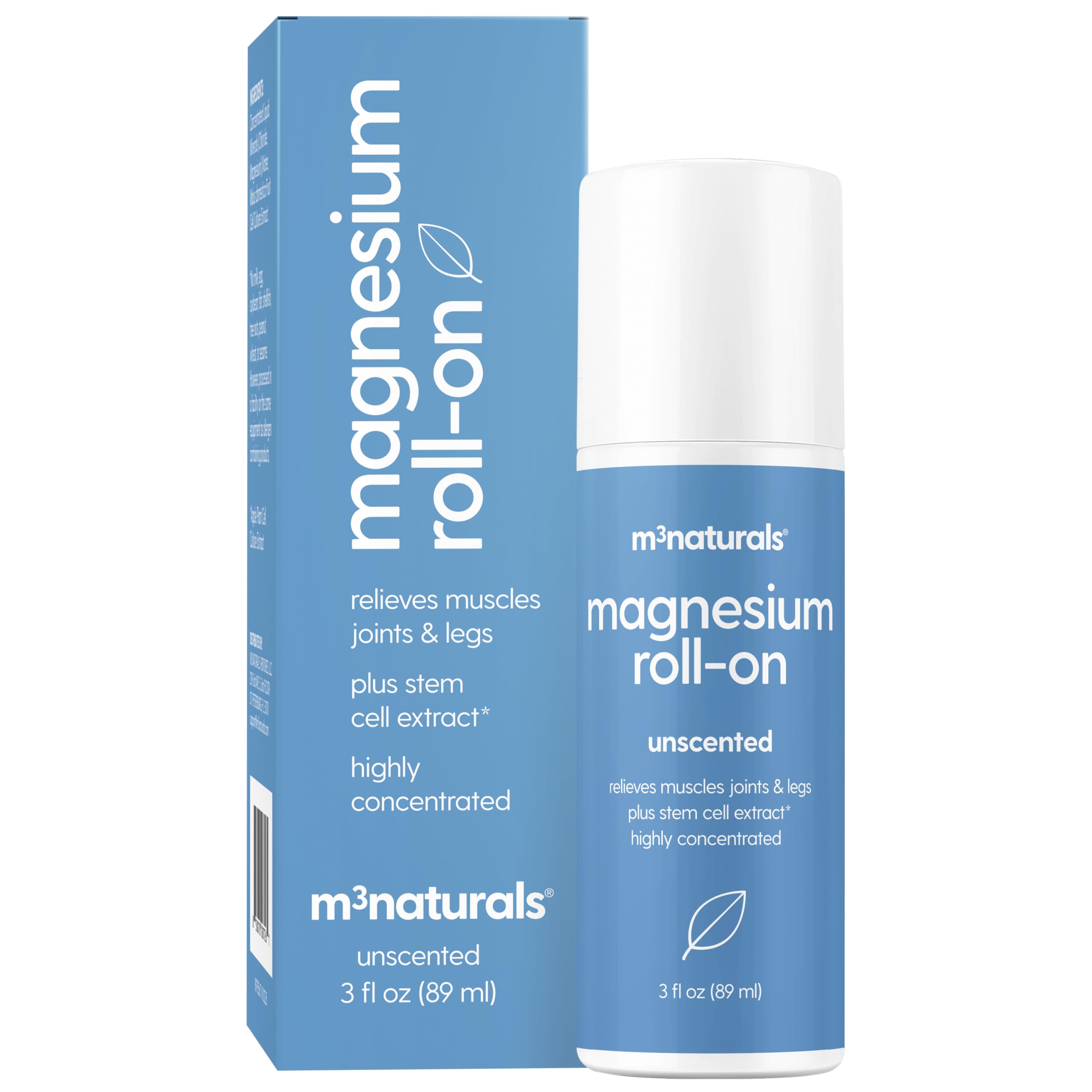 Magnesium Roll On for Adults & Kids, Easy Application for Sore Muscles, Feet, Joints and Leg Cramps, Helps with Sleeping and Post-Workout Recovery, for Sensitive Skin, 3 fl oz, by M3 M3 Naturals Au supplements