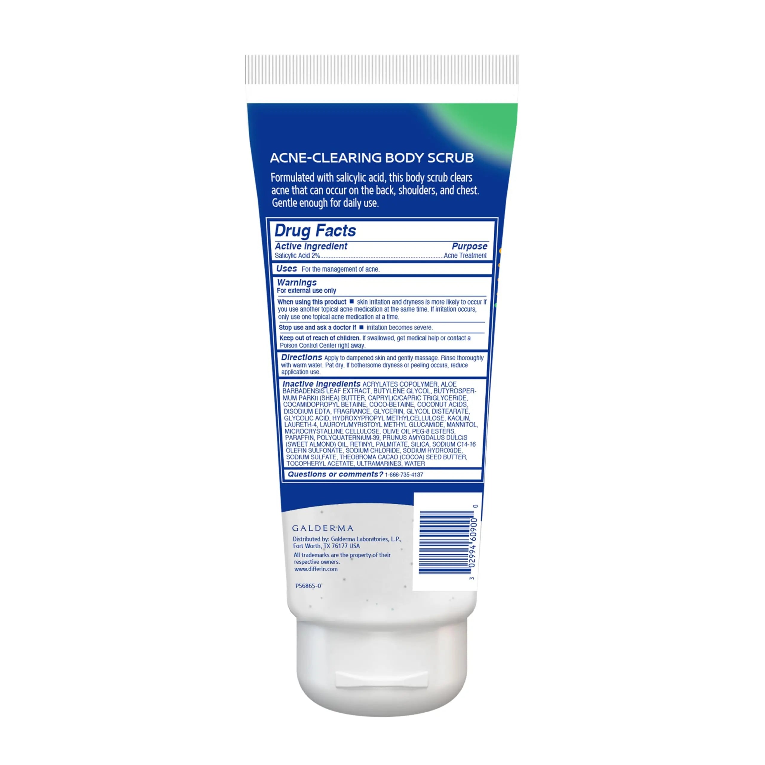 Differin Body Scrub with Salicylic Acid Acne Clearing Improves Tone and Texture Prone Skin Differin Au supplements