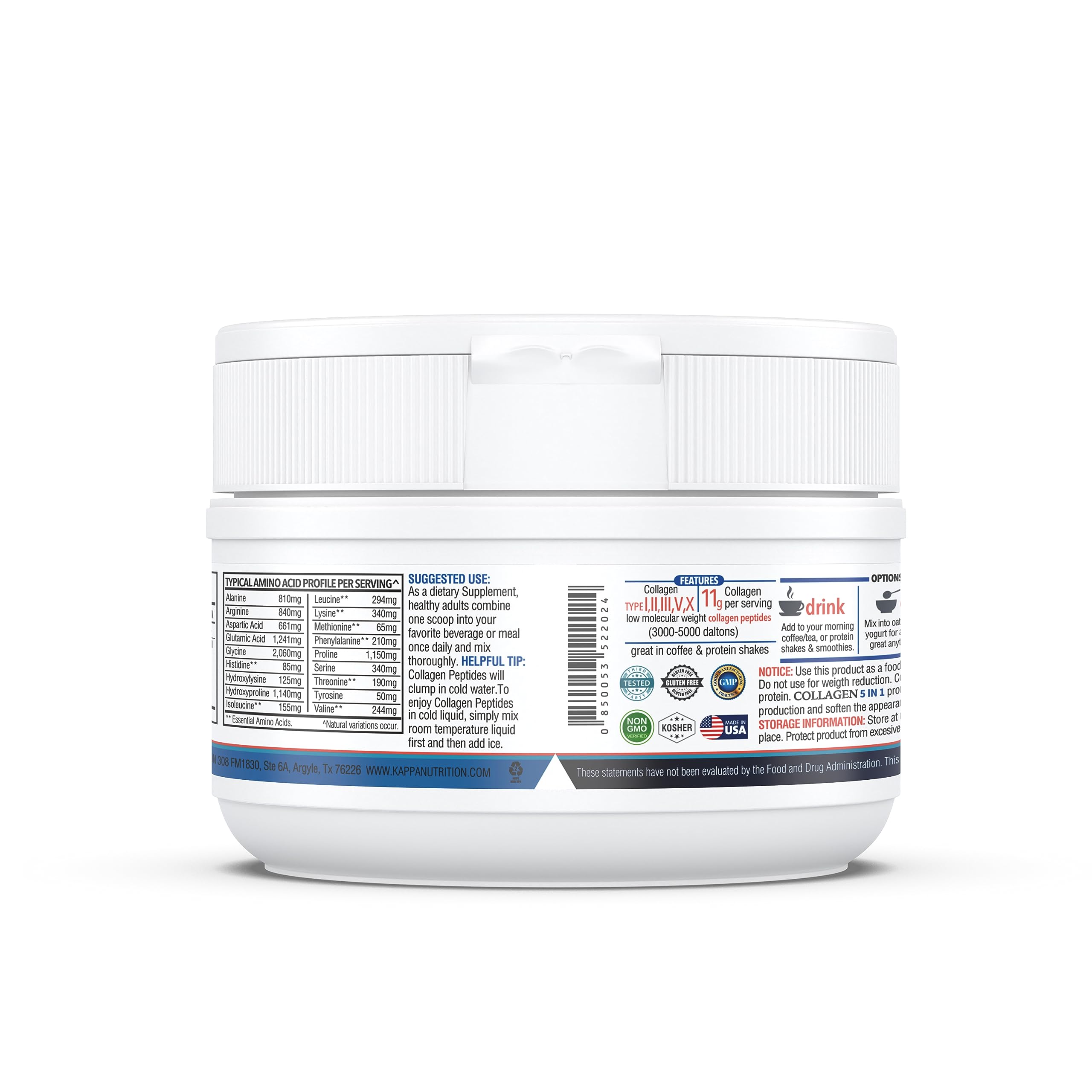 KAPPA NUTRITION Collagen Peptides Powder, 5 in 1 Multi-Collagen Advanced Complex with Hydrolyzed Collagen Peptides, Supports Skin, Hair, Nails, Joints & Bones / 30 Servings KAPPA NUTRITION Au supplements
